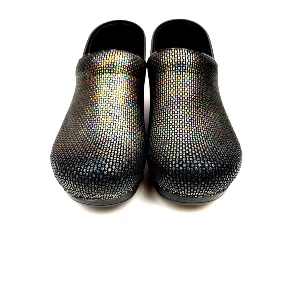 Dansko Black Iridescent Clogs Size 40 (US 9.5-10) Bead Texture - Picture 10 of 12